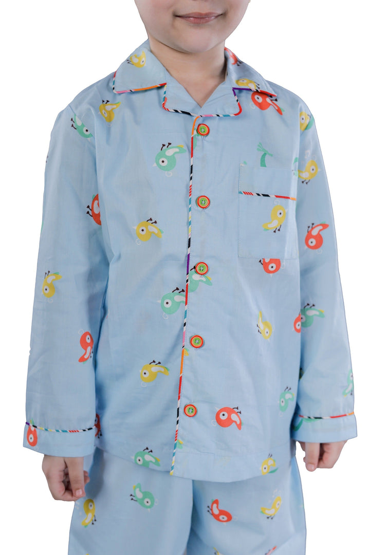 "Pond Pals" Sky Blue Children's Nightsuit - CuddlesClothing