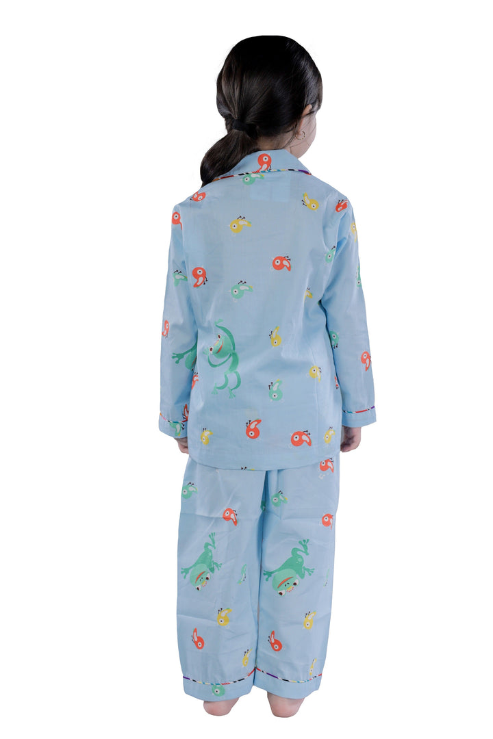"Pond Pals" Sky Blue Children's Nightsuit - CuddlesClothing