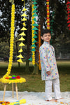 Polka Splash: Vibrant Colors Cotton Kurta Set for Boys