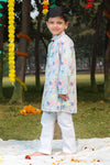 Polka Splash: Vibrant Colors Cotton Kurta Set for Boys