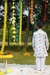 Polka Splash: Vibrant Colors Cotton Kurta Set for Boys
