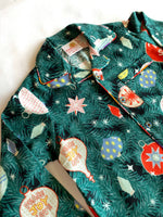 Load image into Gallery viewer, Kids Christmas Ornament Flannel Nightsuit - CuddlesClothing