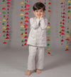 Cozy Muslin Cat Print Nightsuit for Kids( Unisex)