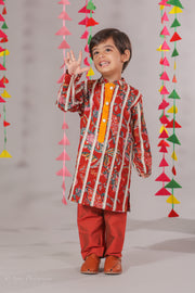 Boys Floral Gota Patti Kurta Set ( 3 Colors ) - CuddlesClothing