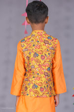 Load image into Gallery viewer, Boys Muslin Jacket &amp; Cotton Silk Kurta Set - CuddlesClothing