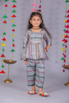 Shimmery Pure Silk Kurta with Mirror Embroidery