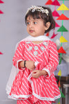 Lehriya Front Slit Flared Cotton Kurta with Garara Set