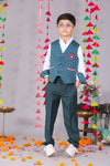 Marvel-Inspired 3 PC Blue Waistcoat Set For Boys
