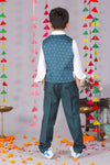 Marvel-Inspired 3 PC Blue Waistcoat Set For Boys