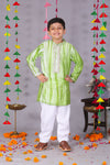 Cotton Silk Tie-Dye Print Kurta Pajama Set for Boys