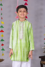 Load image into Gallery viewer, Boys Tie and Dye Silk Kurta Pajama Set - CuddlesClothing