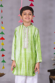 Boys Tie and Dye Silk Kurta Pajama Set - CuddlesClothing