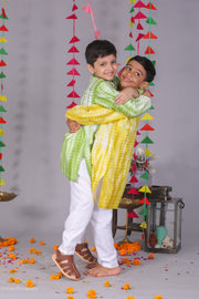 Boys Tie and Dye Silk Kurta Pajama Set - CuddlesClothing