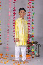 Load image into Gallery viewer, Boys Tie and Dye Silk Kurta Pajama Set - CuddlesClothing