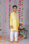 Cotton Silk Tie-Dye Print Kurta Pajama Set for Boys