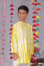 Load image into Gallery viewer, Boys Tie and Dye Silk Kurta Pajama Set - CuddlesClothing