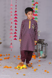 Boys Purple Muslin Kurta with Salwar. - CuddlesClothing