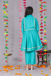 Cotton Silk Kalidar Set with Front Slit Pants & Tie-On Flap