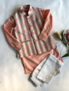 Regal Striped Jawahar Jacket Set for Boys