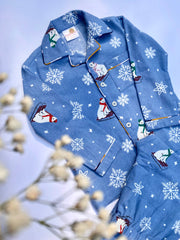 Kids Polar Bear Flannel Nightsuit - CuddlesClothing