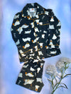 Spooky Ghost Print Flannel PJ Set