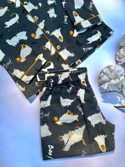 Spooky Ghost Print Flannel PJ Set - CuddlesClothing