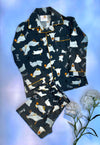 Spooky Ghost Print Flannel PJ Set