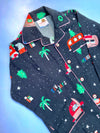 Happy Holiday Print Flannel PJ Set