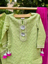 Radiant Parrot Green Gota Embroidered Sharara Set