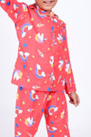 Red Unicorn Print Unisex Nightsuit
