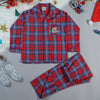 Santa & Snowman Hug Checkered Flannel PJ Set