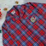Load image into Gallery viewer, Santa &amp; Snowman Patch Checkered Flannel Nightsuit - CuddlesClothing