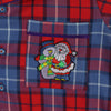 Santa & Snowman Hug Checkered Flannel PJ Set