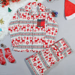 Load image into Gallery viewer, Reindeer Print Kids Flannel Nightsuit - CuddlesClothing