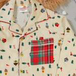 Load image into Gallery viewer, Winter Village Print Kids Flannel Nightsuit - CuddlesClothing