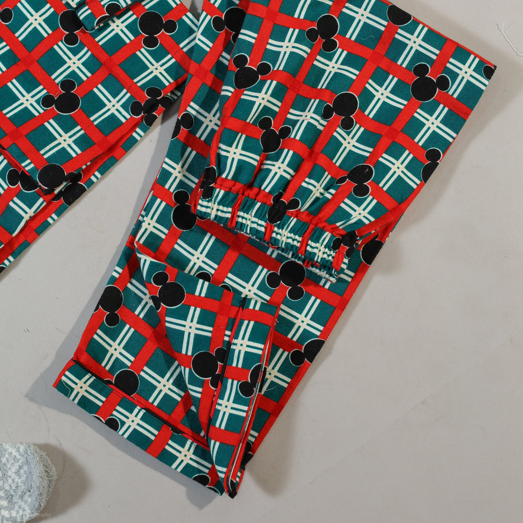 Kids Mickey Mouse Flannel Nightsuit Set - CuddlesClothing
