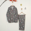 Cozy Fuzzy Doggie Print Flannel PJ Set