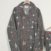 Cozy Fuzzy Doggie Print Flannel PJ Set