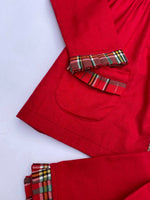 Load image into Gallery viewer, Girls Red Frock Style Flannel Nightsuit - CuddlesClothing