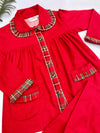 Frock Style Red Flannel PJ Set