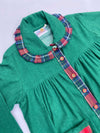 Frock Style Green Flannel PJ Set For Girls