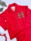 Red Flannel PJ set with Checkered Pocket