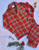 Load image into Gallery viewer, Red Plaid Kids Flannel Nightsuit - CuddlesClothing