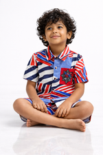 Load image into Gallery viewer, Boys Cotton Co-ord Set with Spiderman Embroidered Pocket - CuddlesClothing