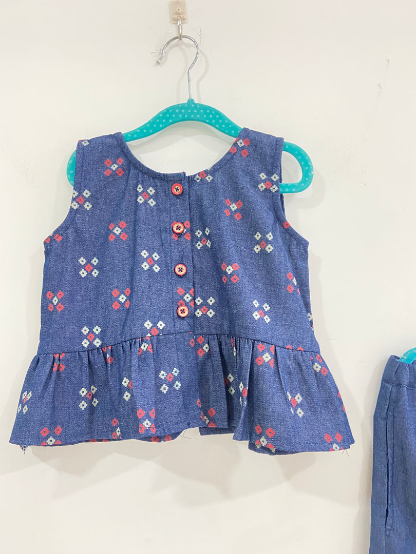 Girls Soft Denim Co-ord Set - CuddlesClothing