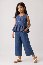 Load image into Gallery viewer, Girls Soft Denim Co-ord Set - CuddlesClothing
