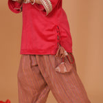 Load image into Gallery viewer, Girls Red Velvet Suit - Printed Georgette Salwar &amp; Dupatta Set - CuddlesClothing