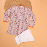 Stylish Modal Satin Printed Kurta Pajama Set for Boys - CuddlesClothing