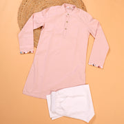 Soft Cotton Poplin Baby Pink Kurta Pajama Set for Boys - CuddlesClothing