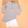 Silk Jacquard Kurta Pajama for Boys with Thread Embroidery